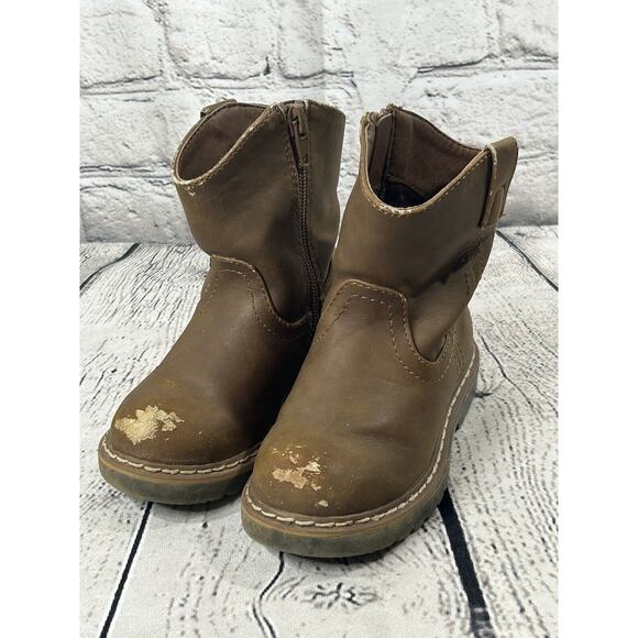 Mountain Creek Weller-T Toddler Boots Size 7 Side Zip-Up Brown - Picture 1 of 9